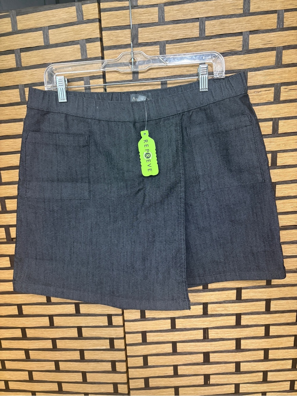 AnyBody black denim skirt size medium